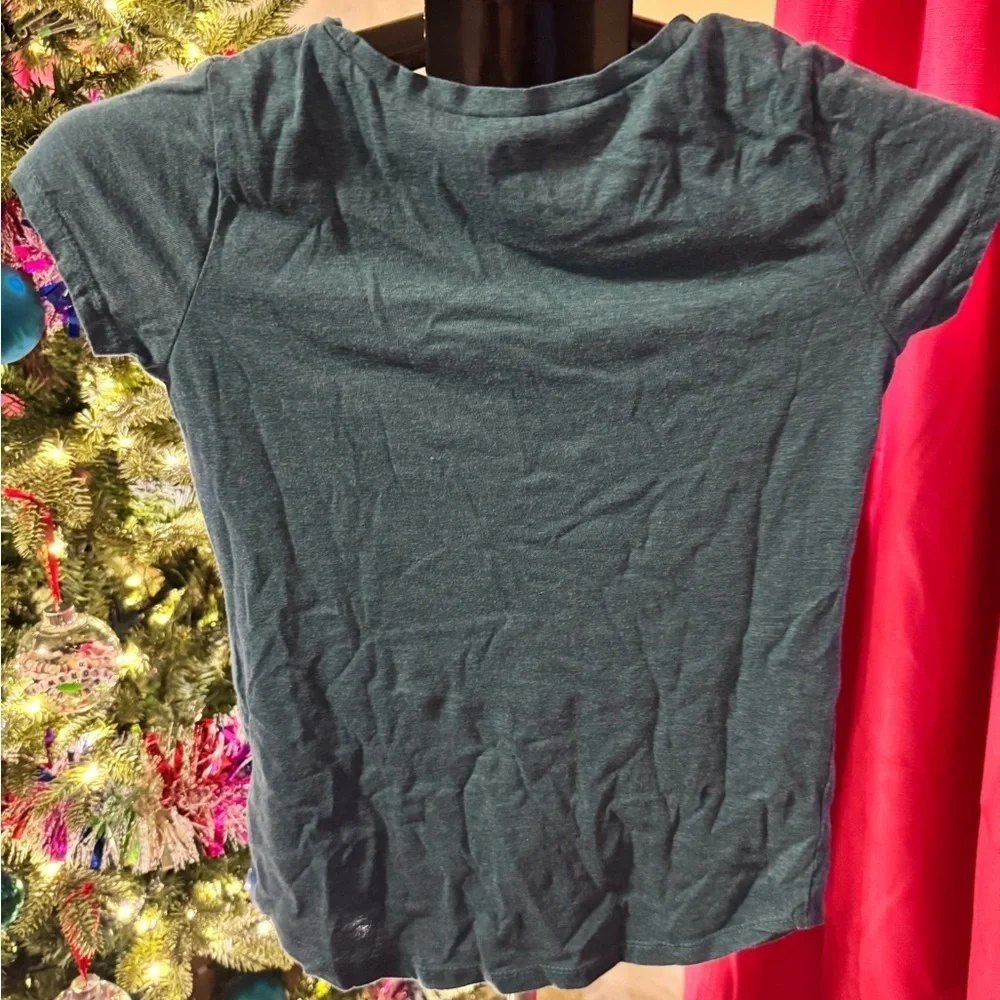 Teal Butterfly Print Women's Top